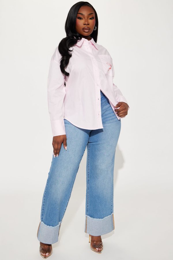 Bow Fever Poplin Shirt - Pink - Image 2