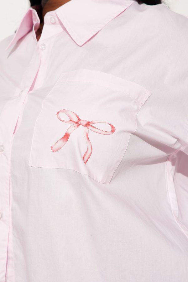 Bow Fever Poplin Shirt - Pink - Image 3