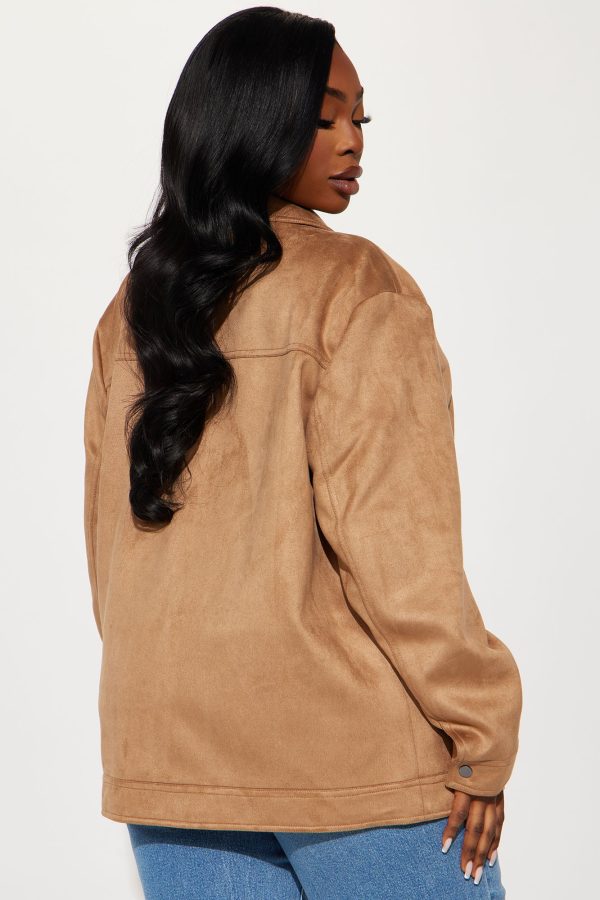 The Brielle Faux Suede Jacket - Mocha - Image 4