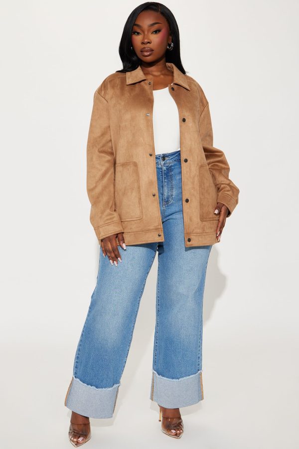 The Brielle Faux Suede Jacket - Mocha - Image 2