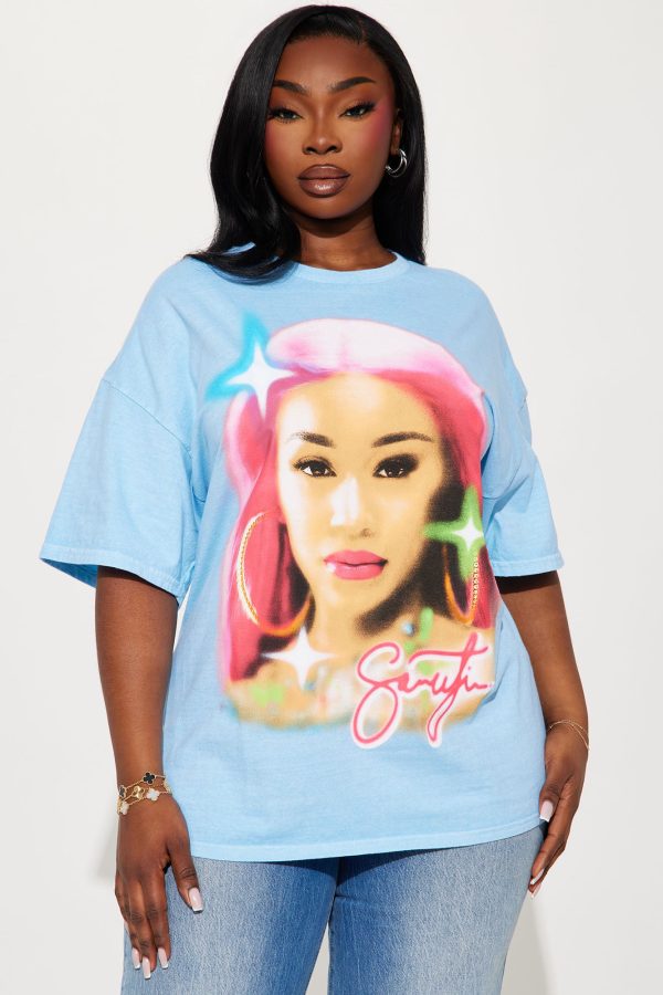 Saweetie NANI Graphic Tee - Light Blue - Image 4