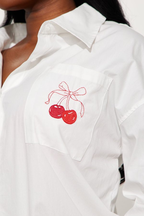 Sweet Cherries Poplin Shirt - White - Image 3