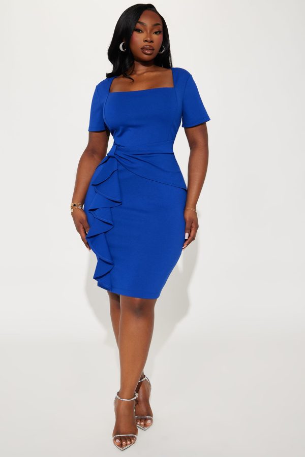 Donna Ponte Midi Dress - Royal