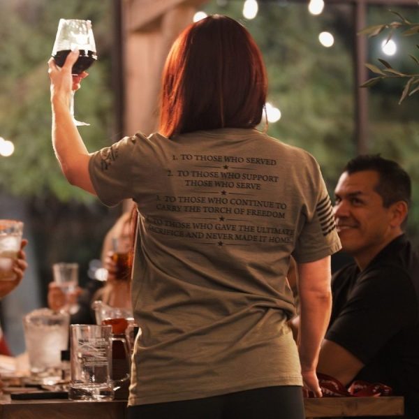 Women's The Four Toast Salute Boyfriend Fit T-Shirt - Military Green - Image 6