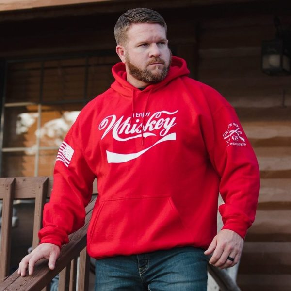 Enjoy Whiskey Hoodie - Red - Image 4