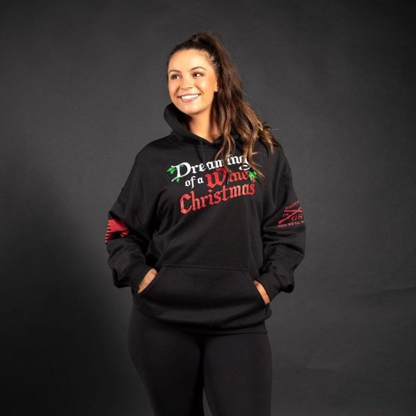 Women's Wine Christmas Hoodie - Black - Image 9
