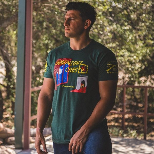 Goodnight Chesty T-Shirt - Heather Forest Green - Image 5