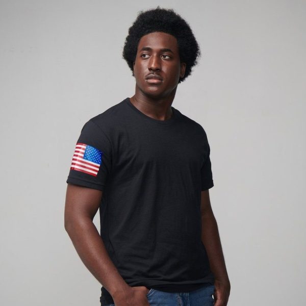 USA Flag Basic T-Shirts - Black - 3 Pack - Image 2