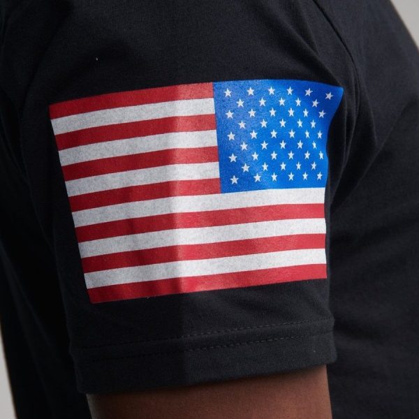 USA Flag Basic T-Shirts - Black - 5 Pack - Image 4