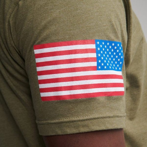 USA Flag Basic T-Shirt - Military Green - Image 4