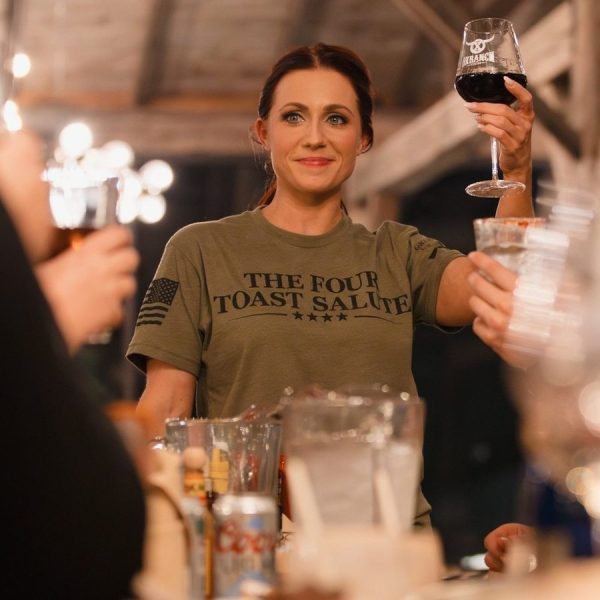 Women's The Four Toast Salute Boyfriend Fit T-Shirt - Military Green - Image 5