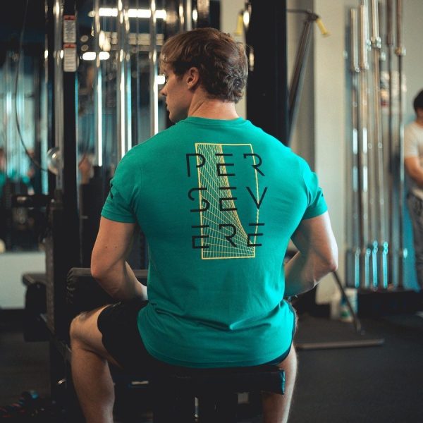 Never Quit T-Shirt - Heather Aqua - Image 4