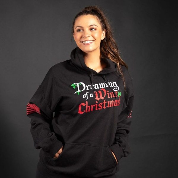 Women's Wine Christmas Hoodie - Black - Image 2