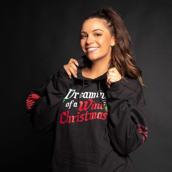 Women's Wine Christmas Hoodie - Black - Image 3