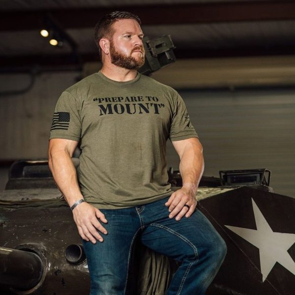 Prepare To Mount T-Shirt - Military Green - Image 4