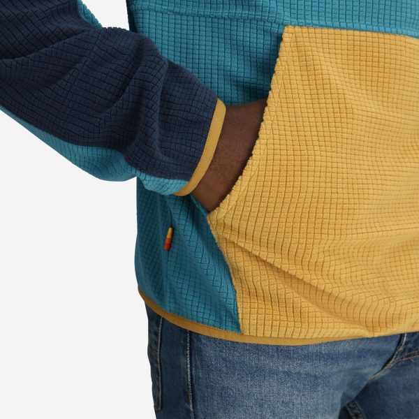 Unisex Verve Grid Fleece Hoodie in Lake - Image 5