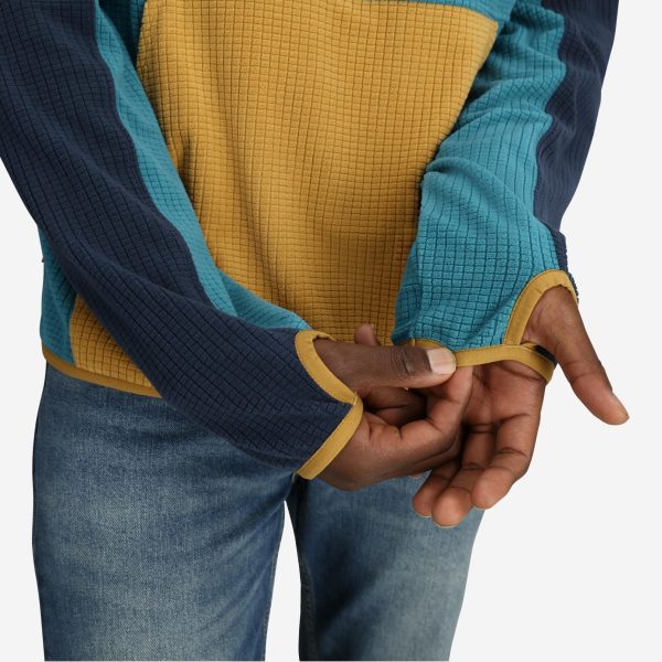 Unisex Verve Grid Fleece Hoodie in Lake - Image 6