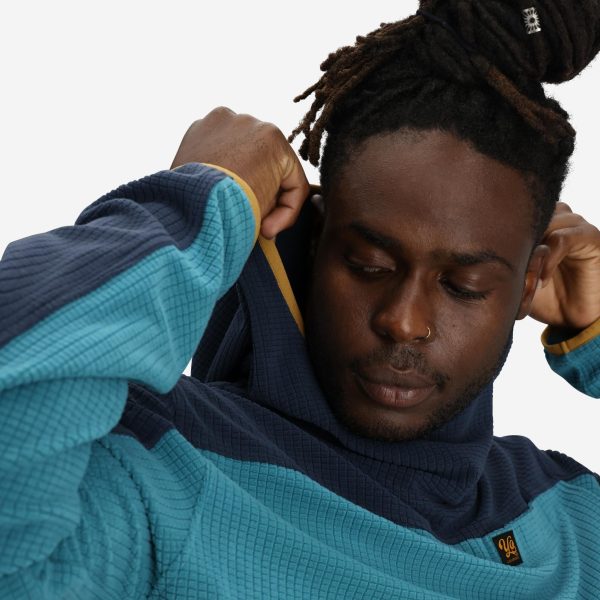 Unisex Verve Grid Fleece Hoodie in Lake - Image 7