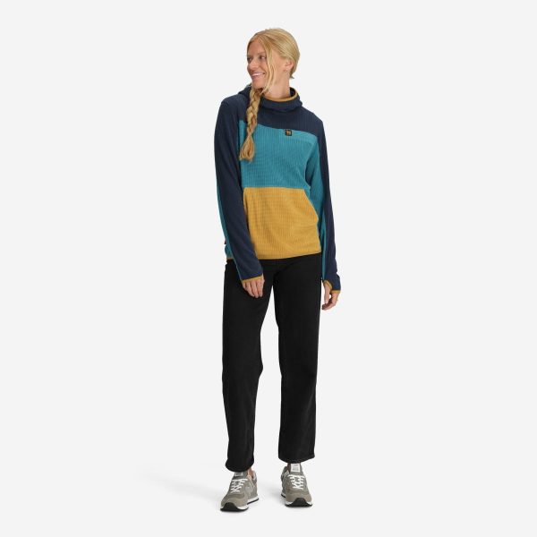Unisex Verve Grid Fleece Hoodie in Lake - Image 8