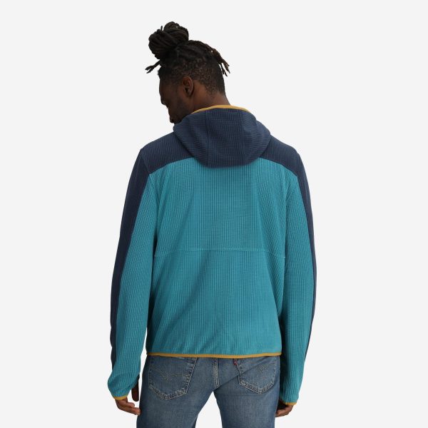 Unisex Verve Grid Fleece Hoodie in Lake - Image 4