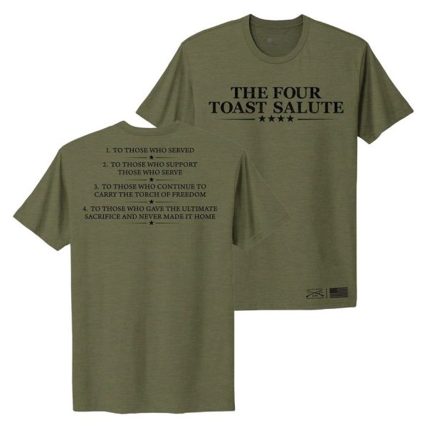 Women's The Four Toast Salute Boyfriend Fit T-Shirt - Military Green - Image 2