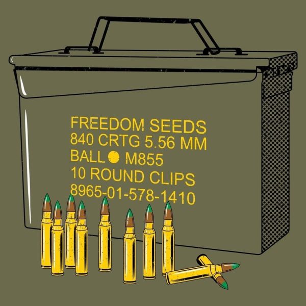Freedom Seeds T-Shirt - Military Green - Image 2