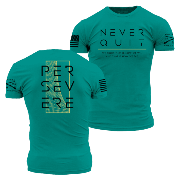 Never Quit T-Shirt - Heather Aqua