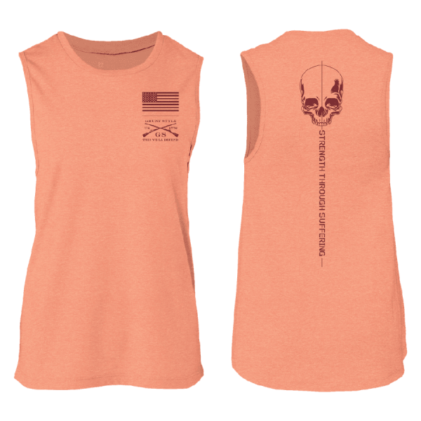 Women's Strength Through Suffering Everyday Tank - Heather Sunset - Image 2