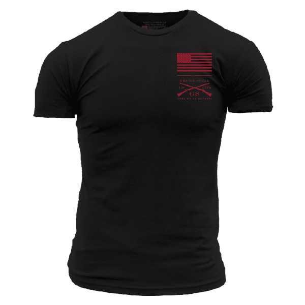 Red Blood Blue Collar T-Shirt - Black - Image 4