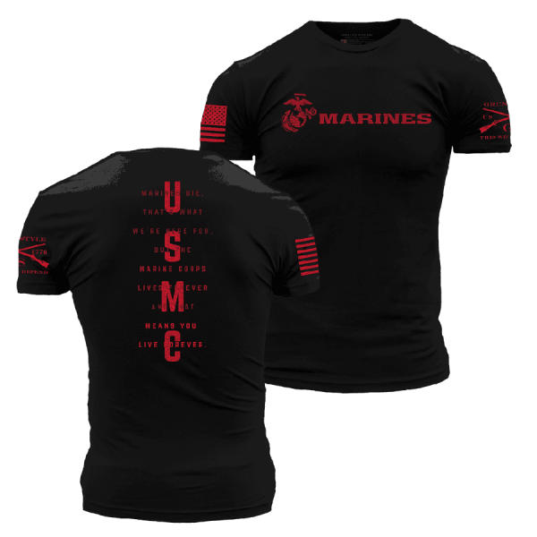 USMC - Lives Forever T-Shirt - Black