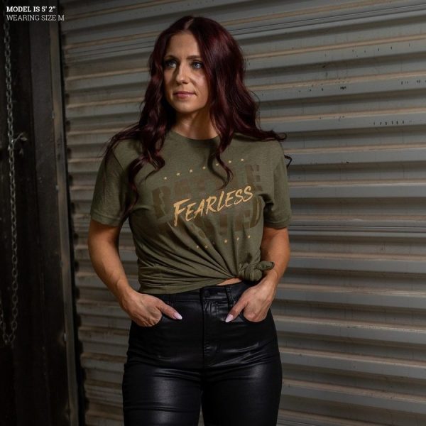 Women's Fearless Boyfriend Fit T-Shirt - Military Green - Image 5