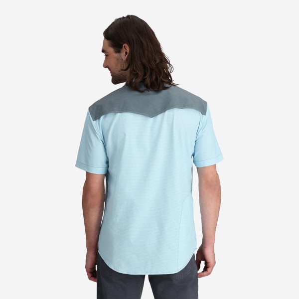 Men's Western Blue Tech Shirt - Image 4