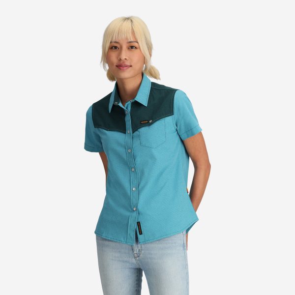 Women's Western Blue Tech Shirt