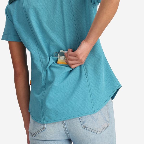 Women's Western Blue Tech Shirt - Image 5