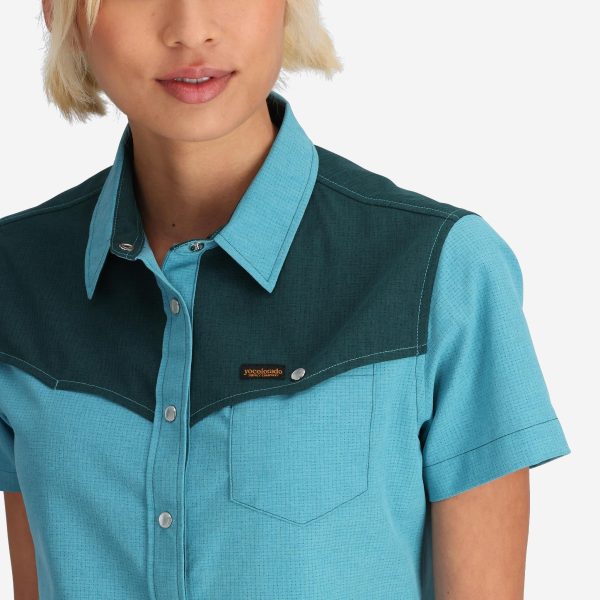 Women's Western Blue Tech Shirt - Image 6