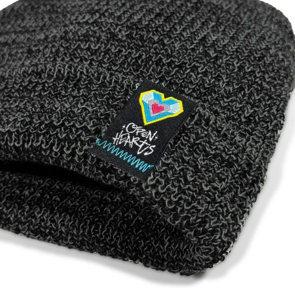 Open Hearts Collection Heather Black Beanie - LIMITED EDITION - Image 3