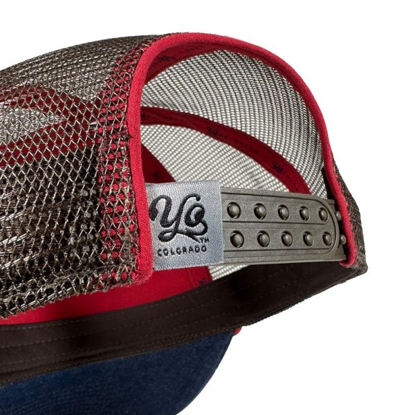 Howdy Golden Denim Trucker Hat - Image 4