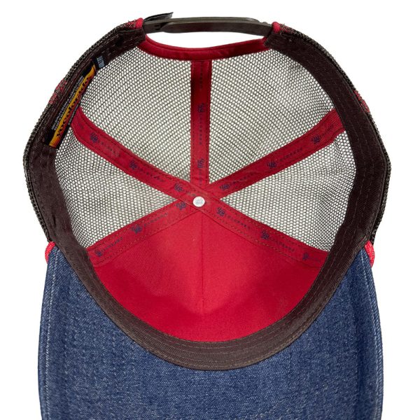 Howdy Golden Denim Trucker Hat - Image 5