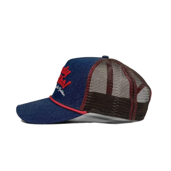 Kids' Howdy Golden Denim Trucker Hat - Image 3