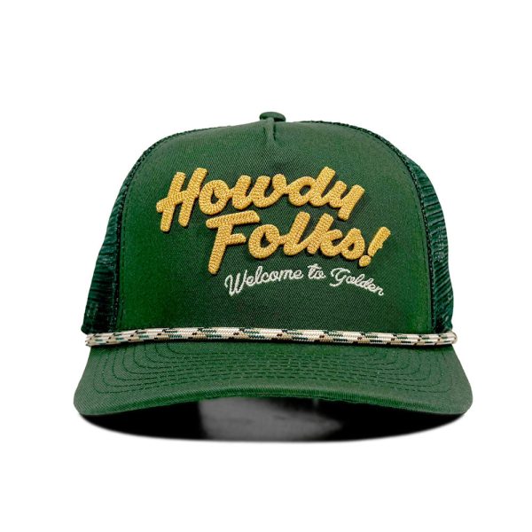 Kids' Howdy Golden Green Trucker Hat - Image 2