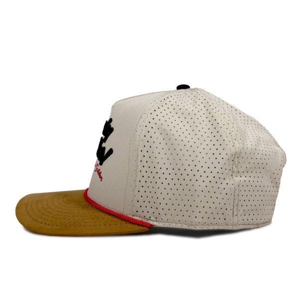 Kids' Howdy Golden Tech Trucker Hat in Cream - Image 3